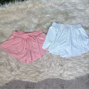 Nwot Women's Pink and White athletic shorts bundle Small &‎ Medium